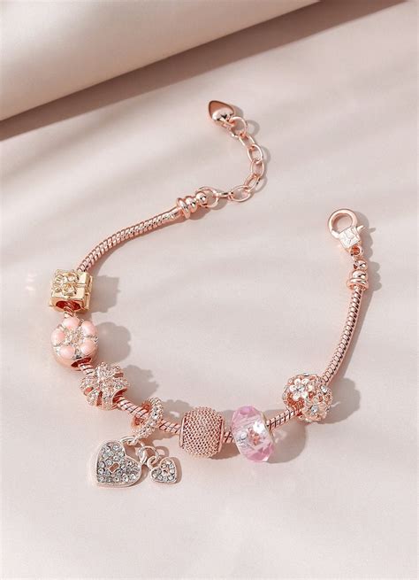 love bracelet rose gold|real rose gold charm bracelet.